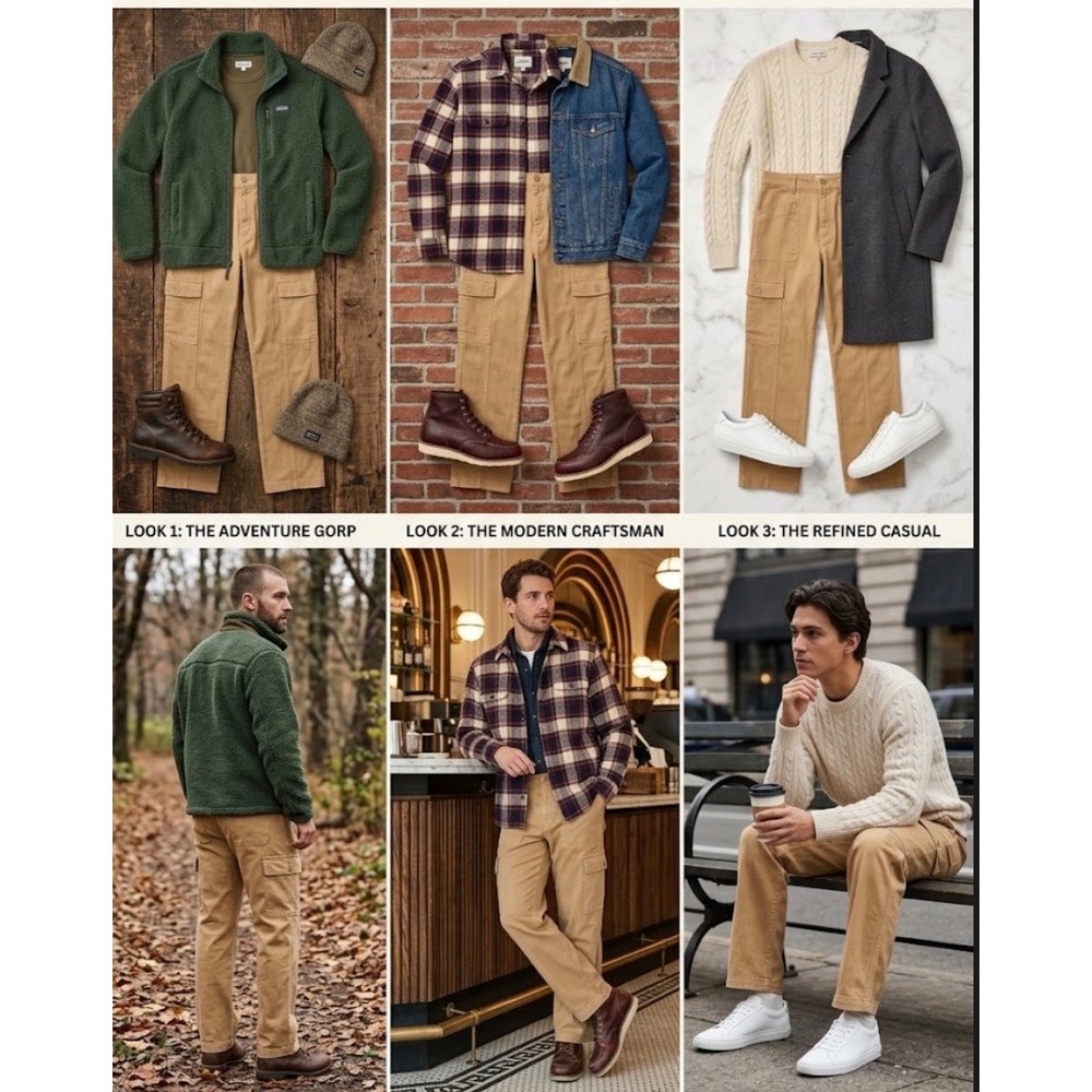 Madewell Mens 90s Straight Cargo Pants Tan Khaki 29 Utility Herringbone Cotton